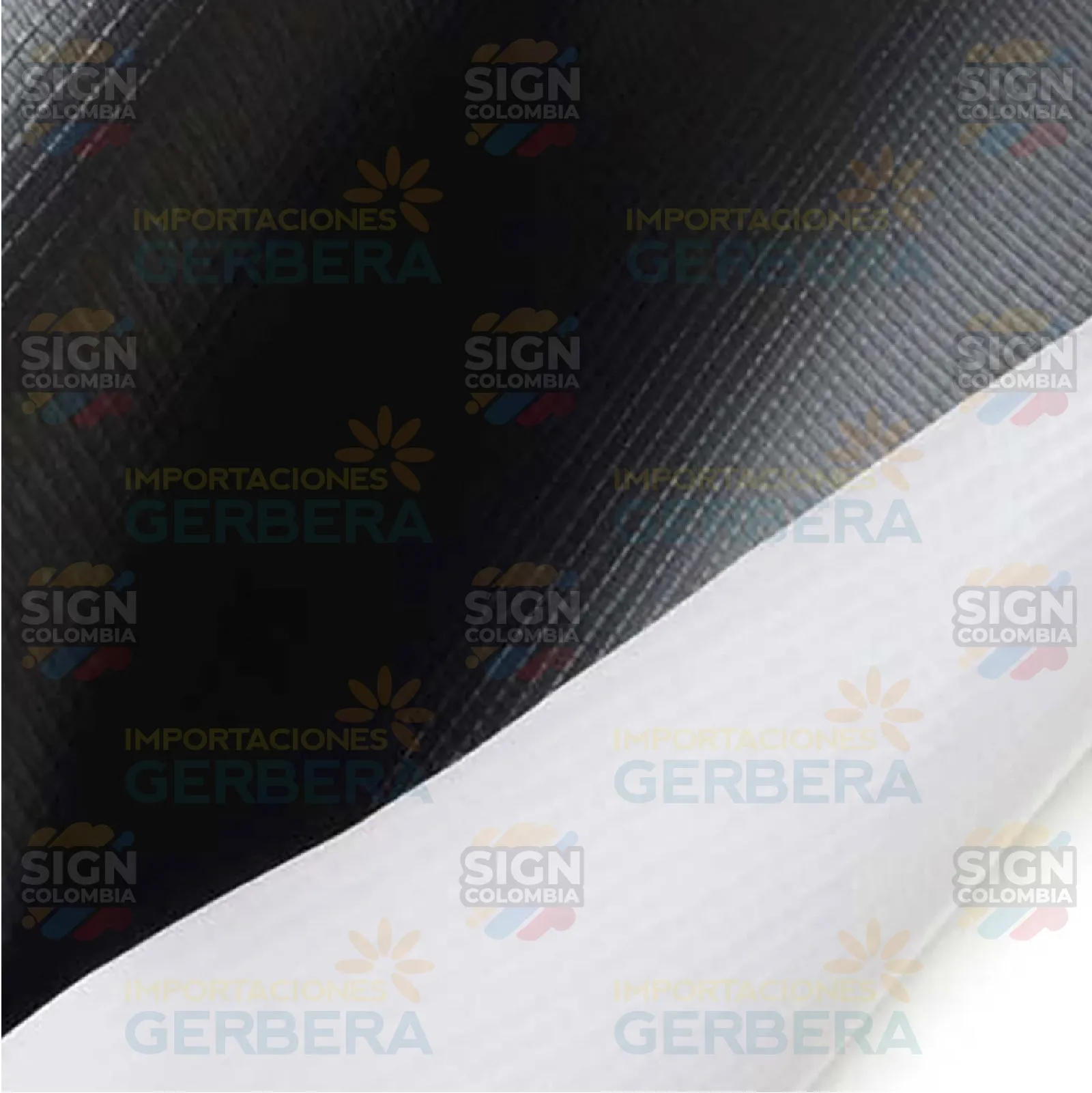 Lona Banner Mate Reverso Negro 15Oz 440g