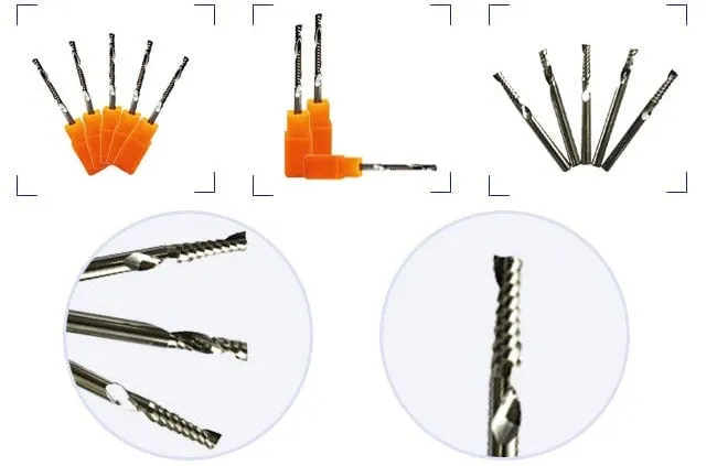 Brocas de corte CNC para fresado de extremo espiral