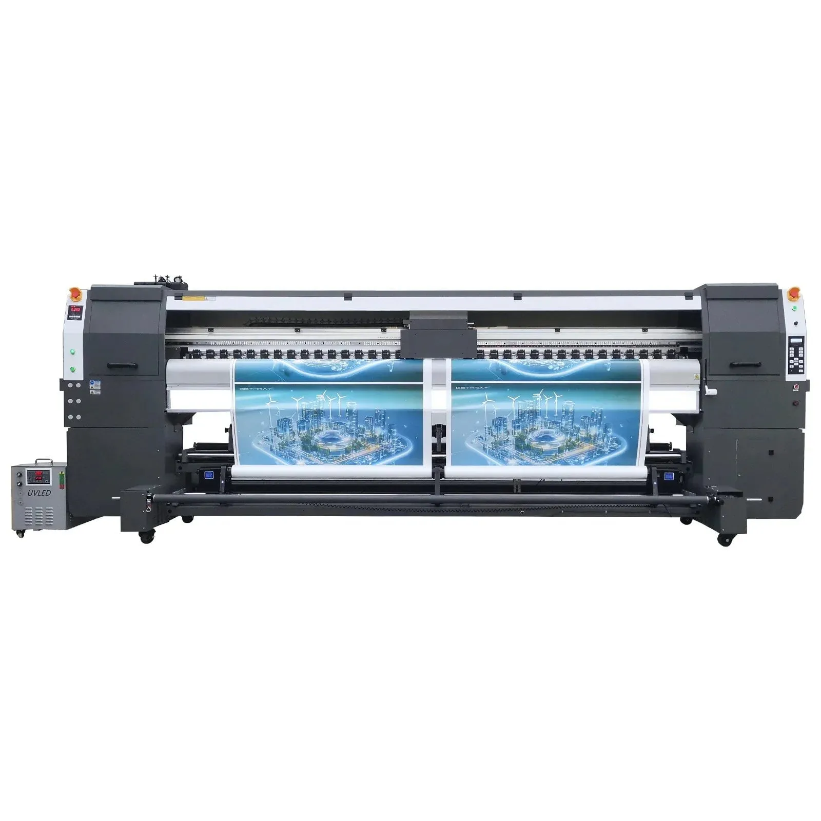 Impresora UV rollo a rollo de 3.2 m con 4 cabezales