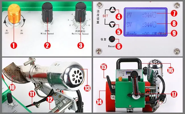 Soldadora automática de aire caliente para pancartas flexibles de 1800 W