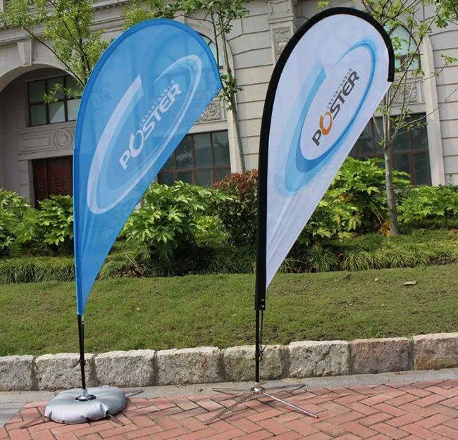 Banner de lágrima 4m con base en cruz