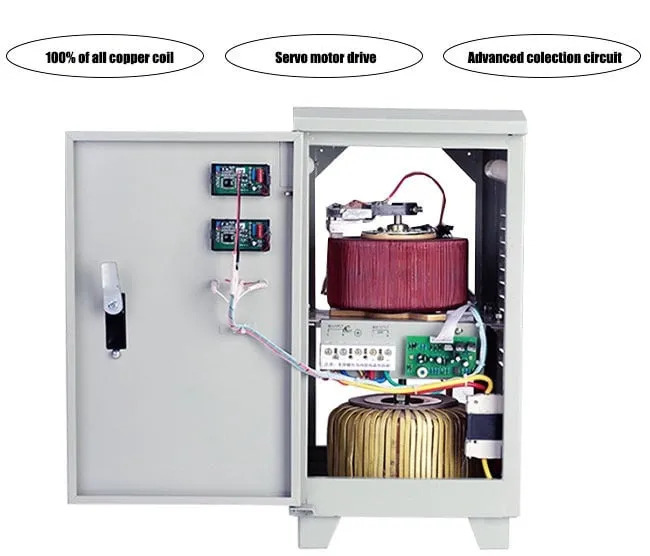 Transformador / Regulador de voltaje totalmente automático de 10/15kW, 220V