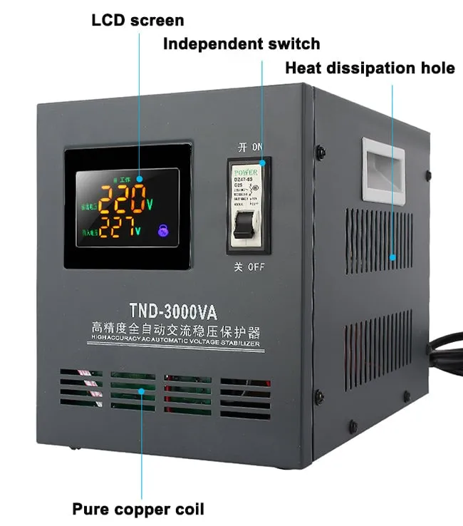 Transformador / Regulador de voltaje automático de 3/5KW 220VAC